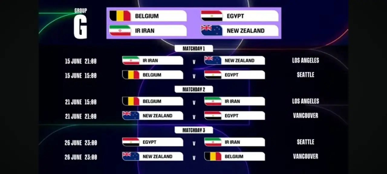 زمان دقیق بازی‌های تیم ملی در جام‌جهانی اعلام شد